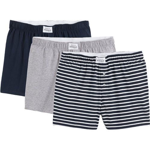 Pack of 3 Boxers in Organic Cotton Jersey Mix - LA REDOUTE COLLECTIONS - Modalova