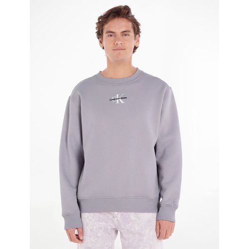 Mono Logo Sweatshirt in Cotton Mix with Crew Neck - Calvin Klein Jeans - Modalova