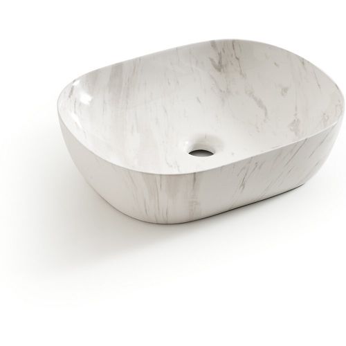 Mabel Oval Ceramic Marble-Effect Washbasin - LA REDOUTE INTERIEURS - Modalova