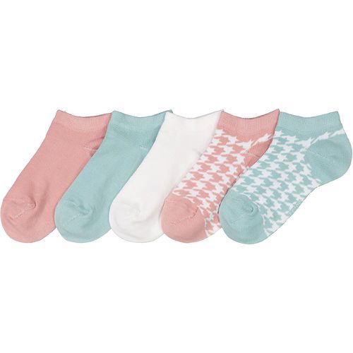 Pack of 5 Pairs of Socks in Houndstooth Check Cotton Mix - LA REDOUTE COLLECTIONS - Modalova