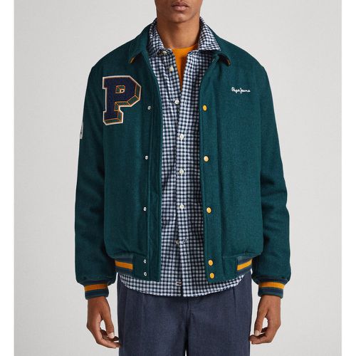 Collared Varsity Jacket in Wool Mix - Pepe Jeans - Modalova