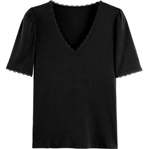 V-Neck T-Shirt with Short Puff Sleeves - LA REDOUTE COLLECTIONS - Modalova
