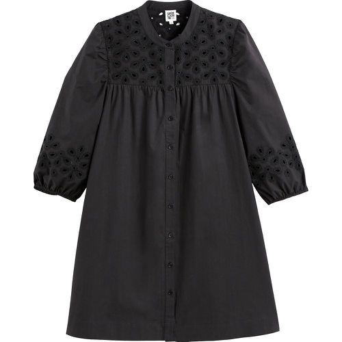 Cotton Buttoned Mini Dress with Broderie Anglaise - LA REDOUTE COLLECTIONS - Modalova