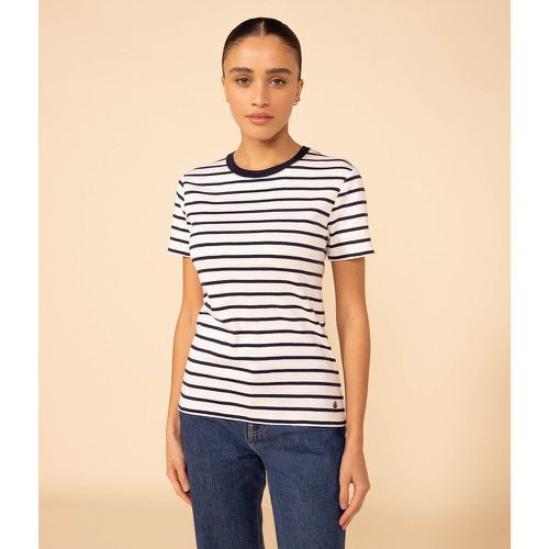 Breton Striped Cotton T-Shirt with Short Sleeves - PETIT BATEAU - Modalova