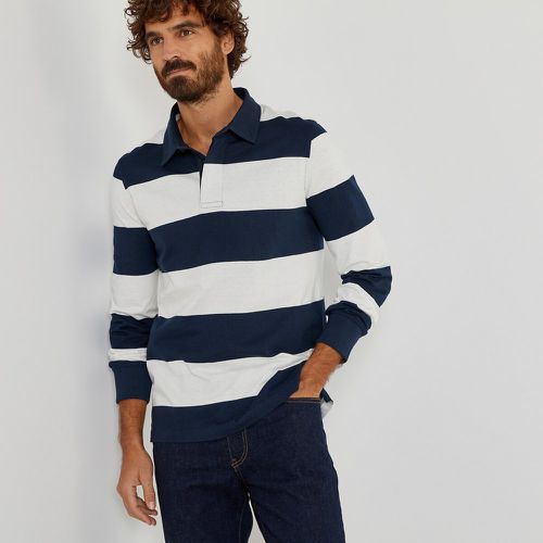 Striped Cotton Polo Shirt with Long Sleeves - LA REDOUTE COLLECTIONS - Modalova