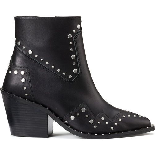 Leather Studded Ankle Boots with Pointed Toe - THE KOOPLES - Modalova