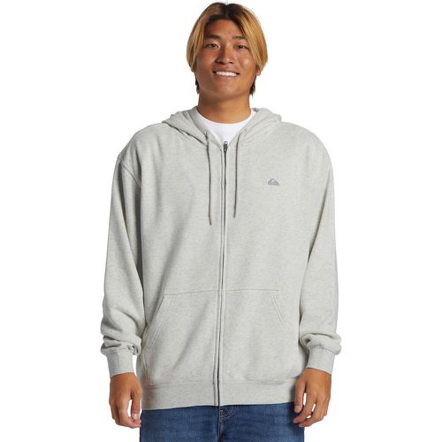 Small Embroidered Logo Hoodie in Cotton Mix with Zip Fastening - Quiksilver - Modalova