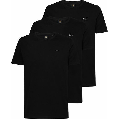 Pack of 3 Plain T-Shirts in Cotton with Crew Neck - PETROL INDUSTRIES - Modalova