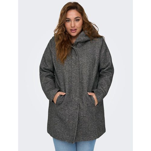 Mid-Length Hooded Coat with Zip Fastening - ONLY CARMAKOMA - Modalova
