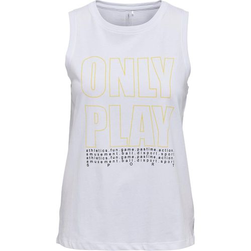 Marie Cotton Vest Top with Logo Print and Crew Neck - Only Play - Modalova