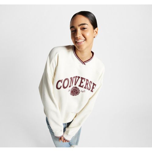 Retro Chuck Oversized Sweatshirt with V-Neck in Cotton Mix - Converse - Modalova