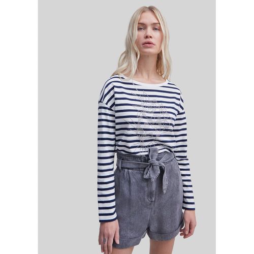 Breton Striped Cotton T-Shirt with Long Sleeves - IKKS - Modalova