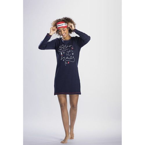 Ski Aux Alpes Nightshirt in Slogan Print Cotton - MELISSA BROWN - Modalova