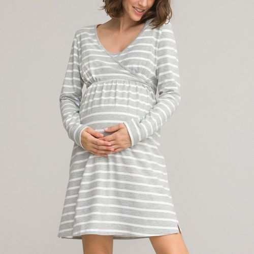 Striped Maternity Nightshirt in Organic Cotton Mix - LA REDOUTE COLLECTIONS - Modalova
