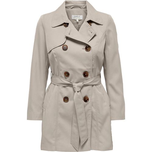 Mid-Length Trench Coat with Tie-Waist - Only Petite - Modalova