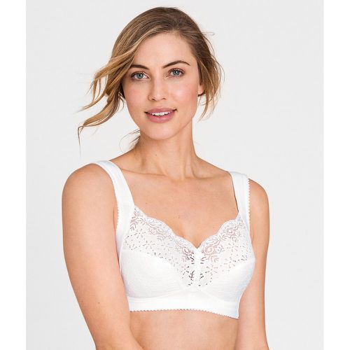 Cotton Lace Front Fastening Bra in Cotton Mix