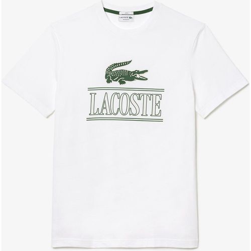 Logo Print T-Shirt in Cotton Jersey with Crew Neck - Lacoste - Modalova