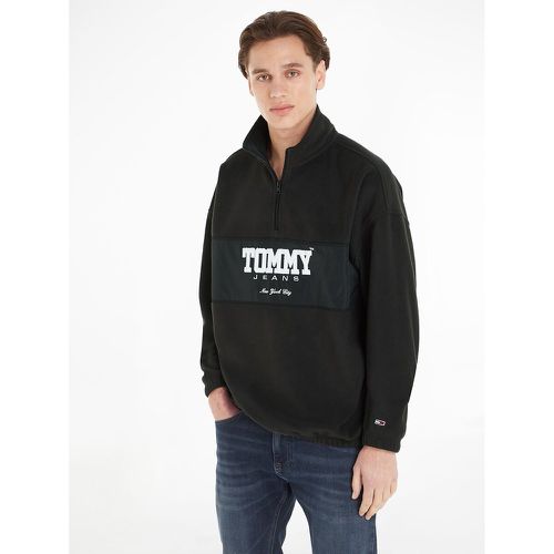Embroidered Logo Fleece in Loose Fit with Half Zip - Tommy Jeans - Modalova