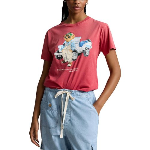Cotton Polo Bear T-Shirt with Crew Neck and Short Sleeves - Polo Ralph Lauren - Modalova