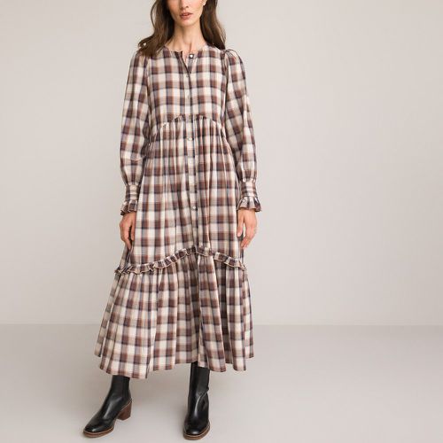 Tartan Ruffled Tiered Dress in Cotton Mix - LA REDOUTE COLLECTIONS - Modalova