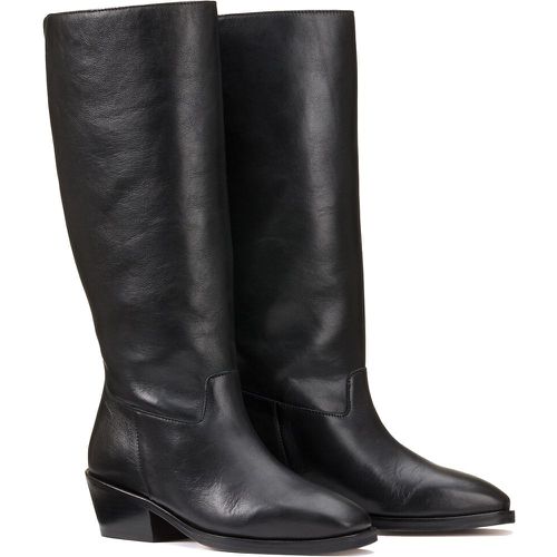 Bergam Knee-High Boots in Leather with Block Heel - SOEUR - Modalova