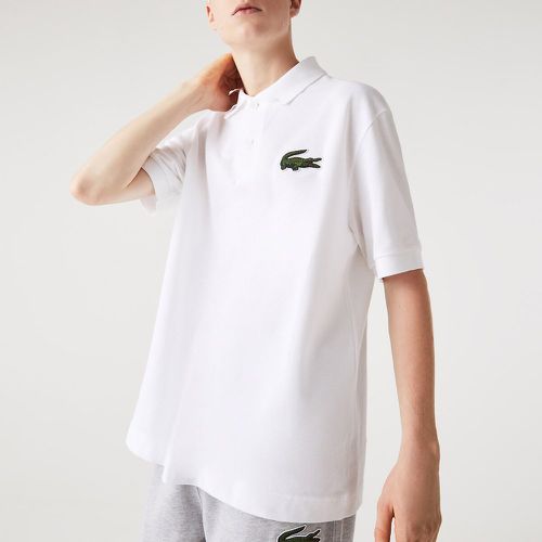 Embroidered Logo Polo Shirt in Organic Cotton and Loose Fit with Short Sleeves - Lacoste - Modalova