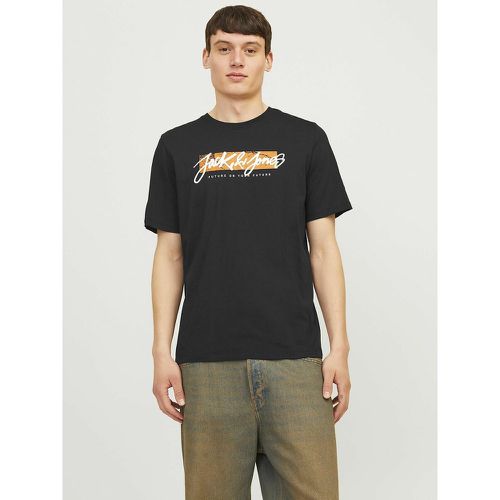 Logo Print Cotton T-Shirt with Crew Neck - jack & jones - Modalova