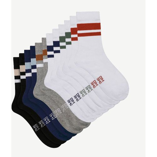 Pack of 6 Pairs of Sports Crew Socks in Cotton Mix - Dim - Modalova