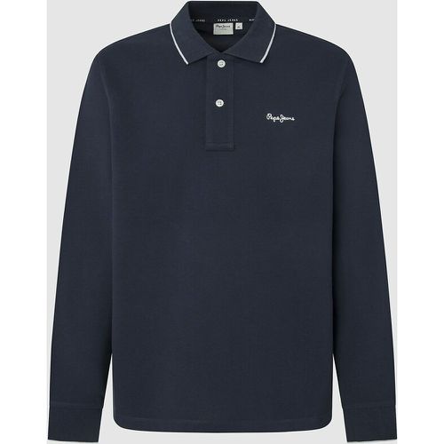 Cotton Polo Shirt with Contrasting Collar and Long Sleeves - Pepe Jeans - Modalova