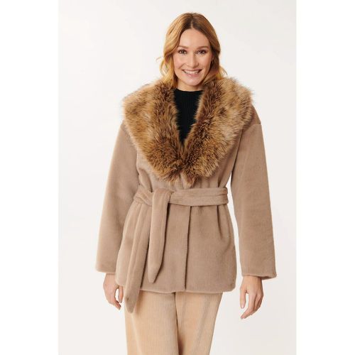 Capucine Short Coat with Faux Fur Collar - DERHY - Modalova
