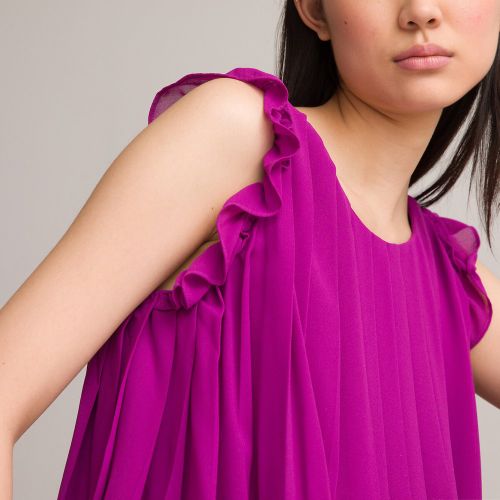 Recycled Sleeveless Pleated Blouse with Ruffled Shoulders - LA REDOUTE COLLECTIONS - Modalova