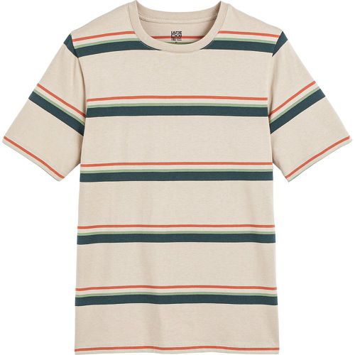 Striped Organic Cotton T-Shirt with Crew Neck and Short Sleeves - LA REDOUTE COLLECTIONS - Modalova