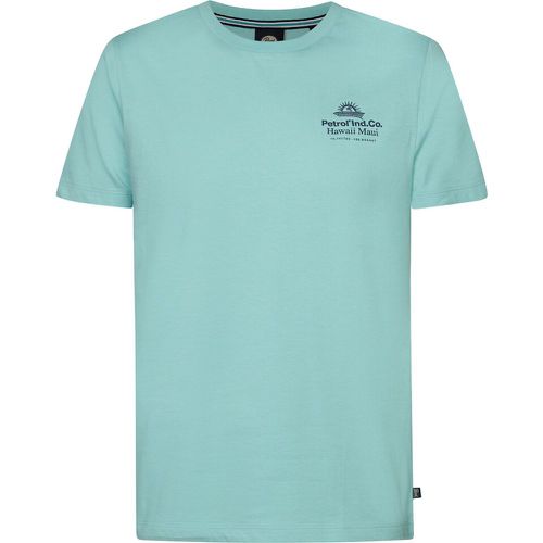 Plain Cotton T-Shirt with Crew Neck - PETROL INDUSTRIES - Modalova