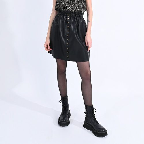 Cotton Mix Mini Skirt in Faux Leather - MOLLY BRACKEN - Modalova