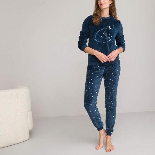 Fleece Pyjamas with Embroidered Bear Top - LA REDOUTE COLLECTIONS - Modalova