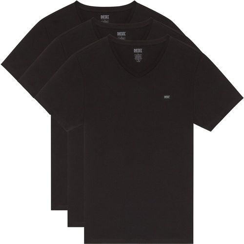 Pack of 3 T-Shirts in Cotton with V-Neck and Short Sleeves - Diesel - Modalova