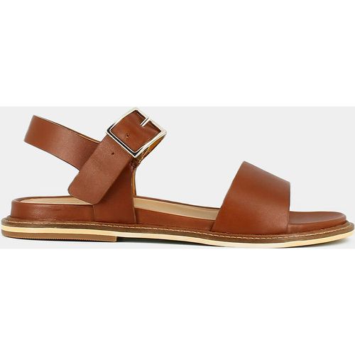 Acco Leather Flat Sandals with Touch 'n' Close Fastening - JONAK - Modalova