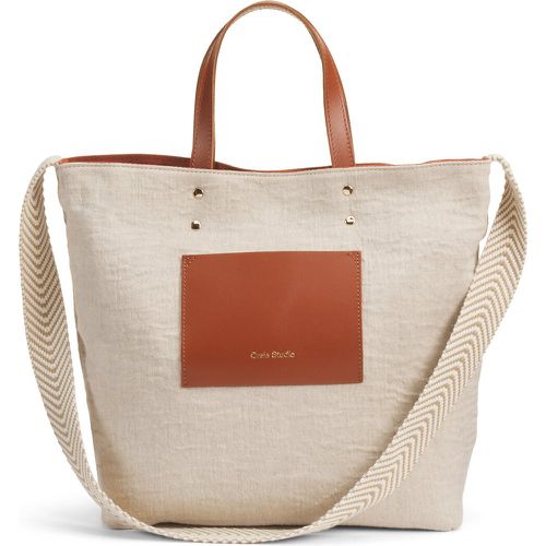 Ruban Reversible Tote Bag in Linen/Leather/Organic Cotton - CRAIE STUDIO - Modalova