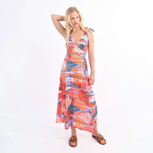 Leaf Print Maxi Dress with V-Neck - MOLLY BRACKEN - Modalova