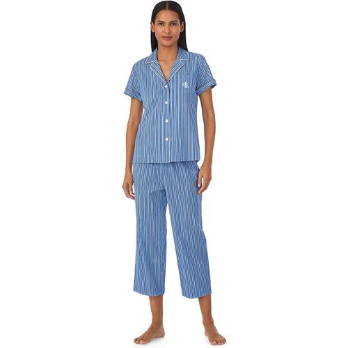 Cotton Mix Cropped Pyjamas with Short Sleeves - Lauren Ralph Lauren - Modalova