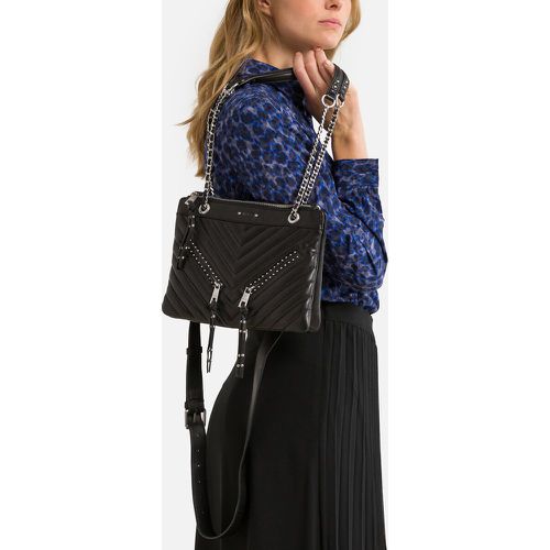 Reporter Leather Shoulder Bag with Studded Detailing - IKKS - Modalova