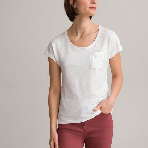 Linen Scoop Neck T-Shirt with Short Sleeves - Anne weyburn - Modalova