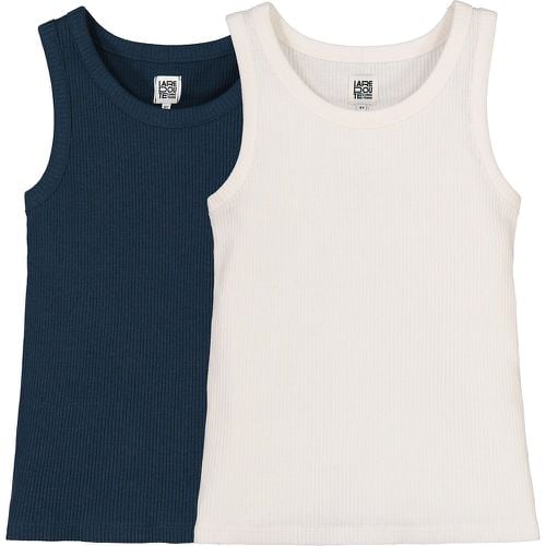 Pack of 2 Vests in Ribbed Cotton - LA REDOUTE COLLECTIONS - Modalova