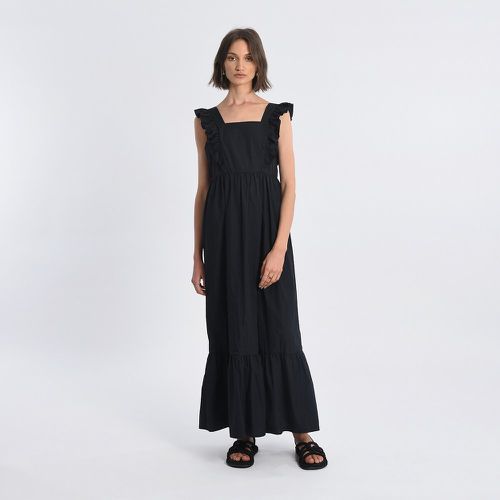 Cotton Ruffled Maxi Dress with Square Neck - MOLLY BRACKEN - Modalova