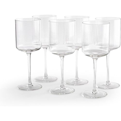Set of 6 Stria Ribbed Glass Wine Glasses - LA REDOUTE INTERIEURS - Modalova