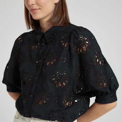 Embroidered Cotton Shirt with 3/4 Length Sleeves - SEE U SOON - Modalova
