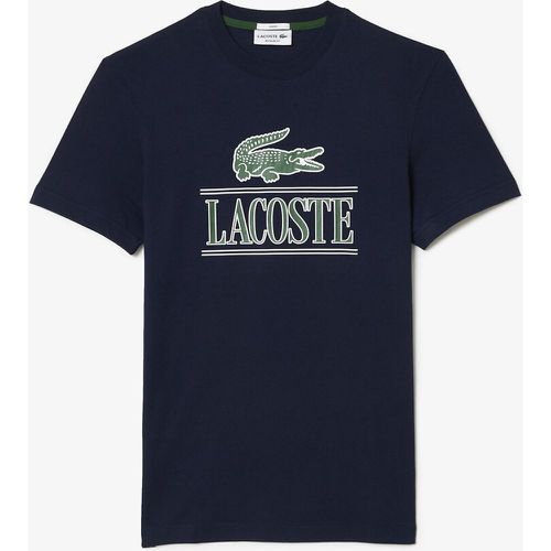 Logo Print T-Shirt in Cotton Jersey with Crew Neck - Lacoste - Modalova
