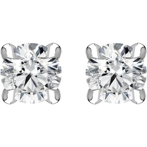 Ct White Gold 0.24ct Diamond Claw Set Solitaire Stud Earrings - Bloch - Modalova