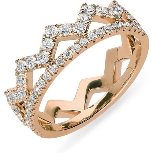 Ct Rose Gold 0.69ct Diamond Zigzag Stacking Ring - C W Sellors Diamond Jewellery - Modalova