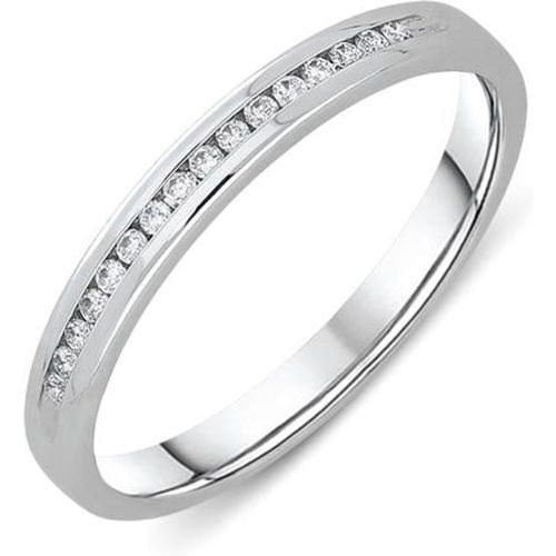 Ct White Gold 0.07ct Diamond Channel Set Wedding Half Eternity Ring - C W Sellors Diamond Jewellery - Modalova